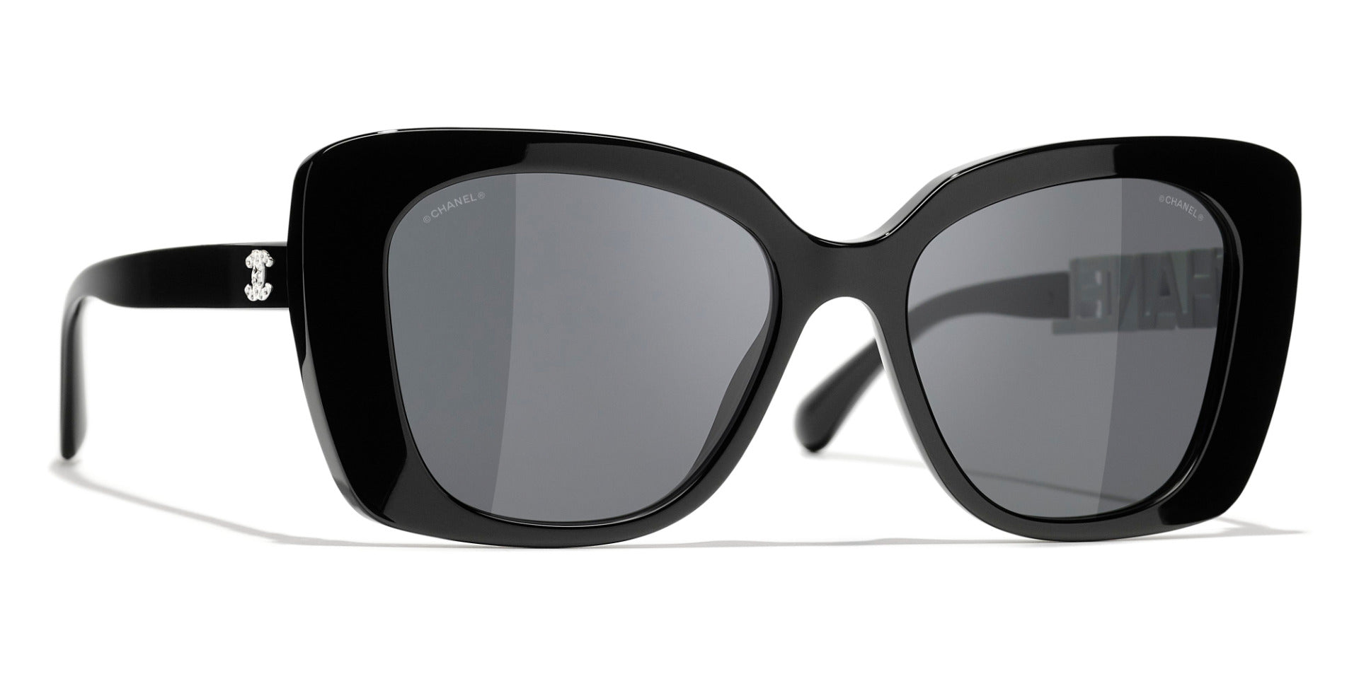 CHANEL 5422B Square Acetate u0026 Strass Sunglasses | Fashion Eyewear UK