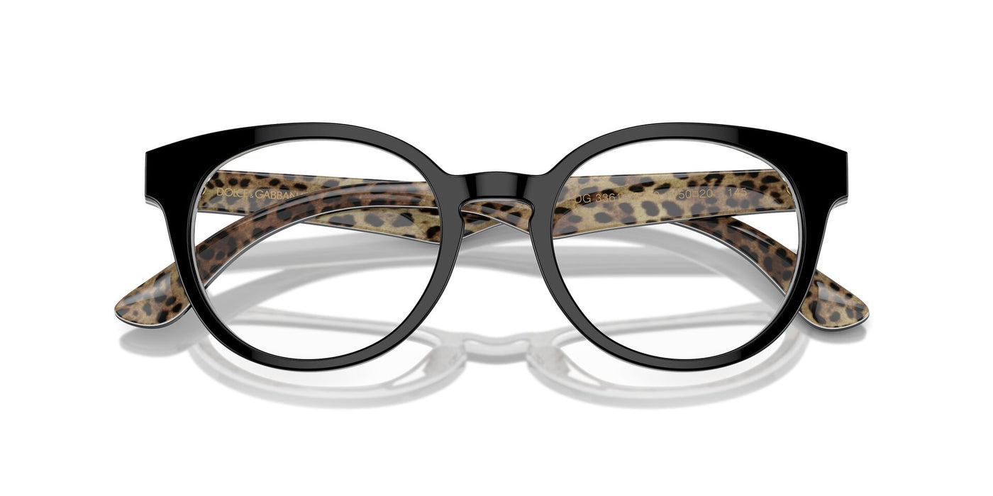 Dolce&Gabbana DG3361 Black On Leo Brown #colour_black-on-leo-brown