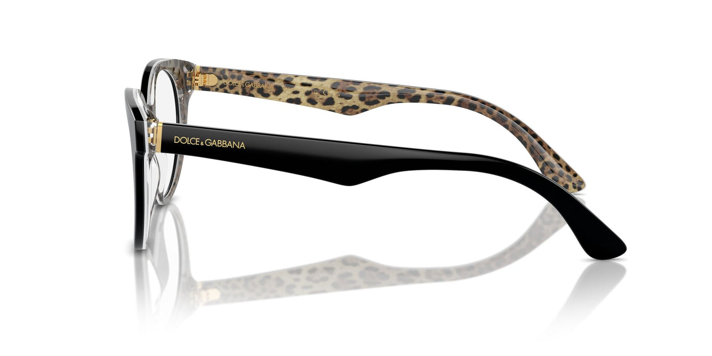 Dolce&Gabbana DG3361 Black On Leo Brown #colour_black-on-leo-brown