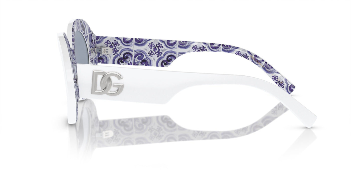 Dolce&Gabbana DG4448 White On Blue Maiolica/Light Blue Silver Mirror #colour_white-on-blue-maiolica-light-blue-silver-mirror