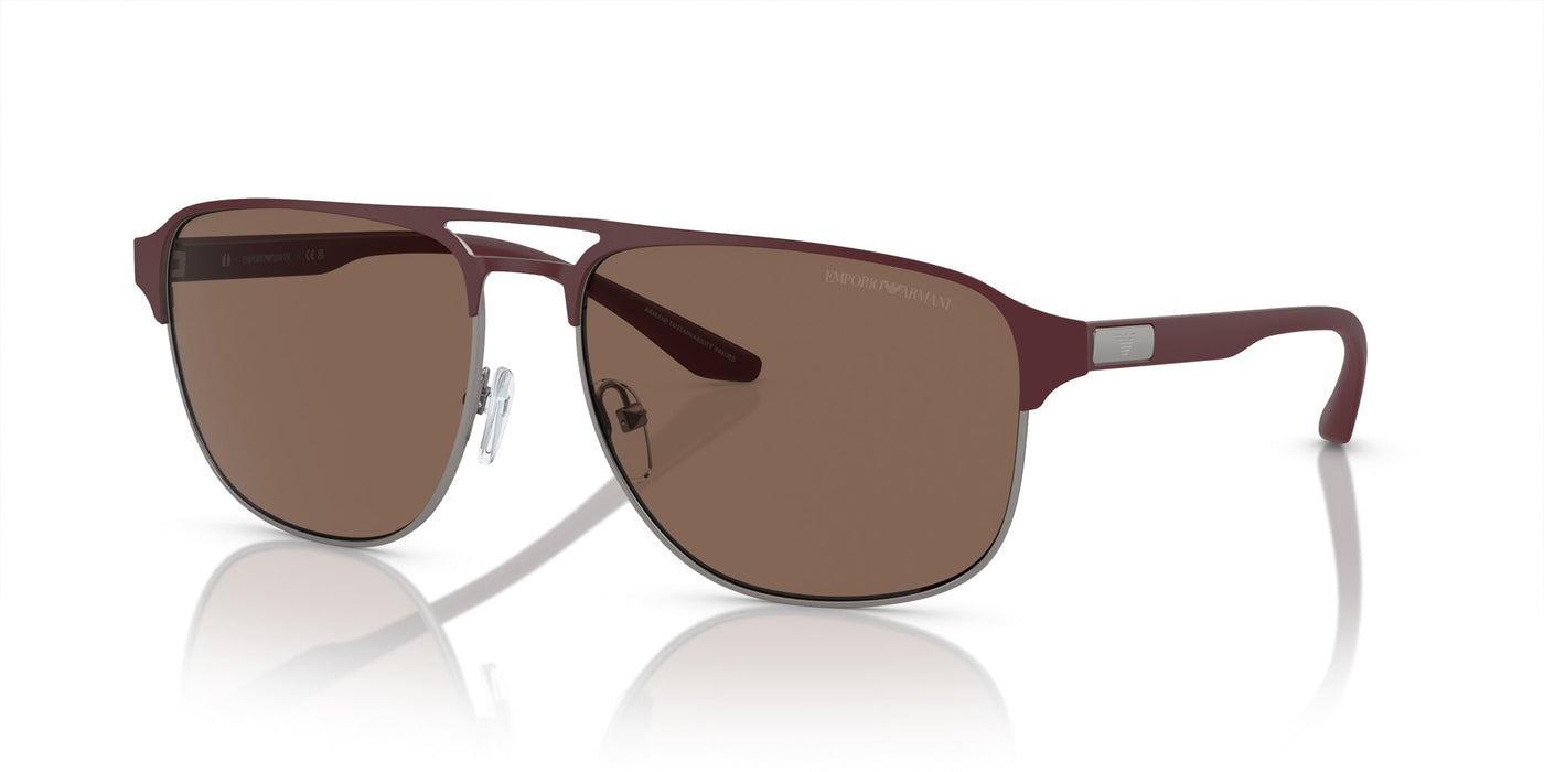 Emporio Armani EA2144 Matte Gunmetal/Bordeaux/Dark Brown #colour_matte-gunmetal-bordeaux-dark-brown