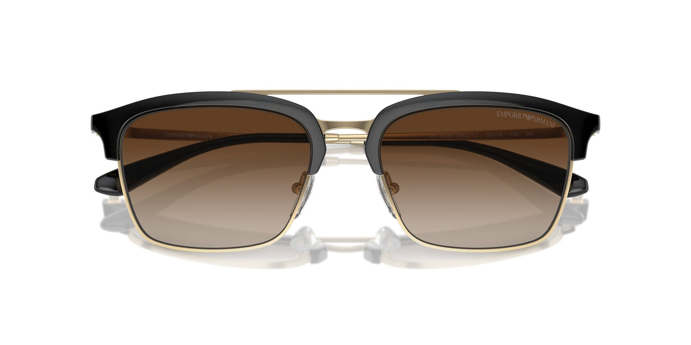 Emporio Armani EA4228 Shiny Black/Matte Pale Gold/Brown Gradient #colour_shiny-black-matte-pale-gold-brown-gradient