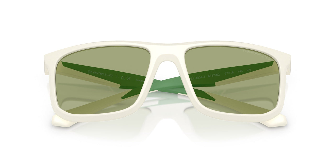 Emporio Armani EA4234U Matte White/Green #colour_matte-white-green