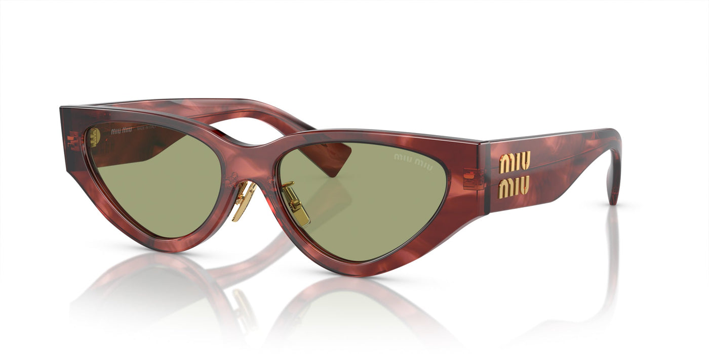 Miu Miu SMU03Z Striped Garnet/Green-Silver Mirror #colour_striped-garnet-green-silver-mirror