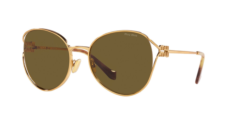 Miu Miu SMU53Y Gold Brass/Dark Brown #colour_gold-brass-dark-brown