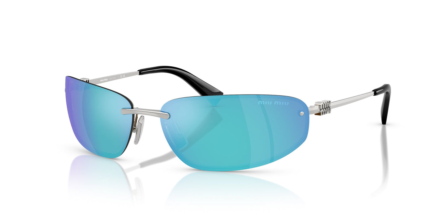 Miu Miu SMU A50 Silver/Light Green Blue Mirror #colour_silver-light-green-blue-mirror