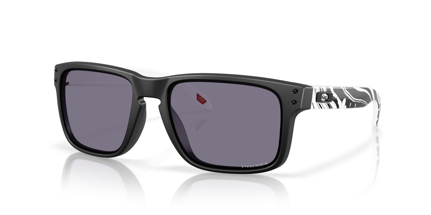 Oakley Holbrook OO9102 Matte Black-White/Prizm Grey #colour_matte-black-white-prizm-grey