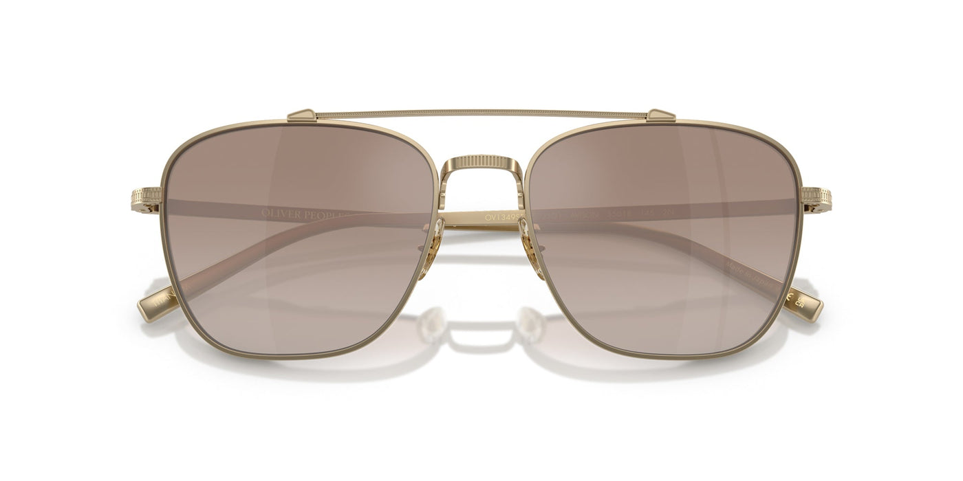 Oliver Peoples Avison OV1349ST Soft Gold/Tuscan Brown Gradient Mirror #colour_soft-gold-tuscan-brown-gradient-mirror