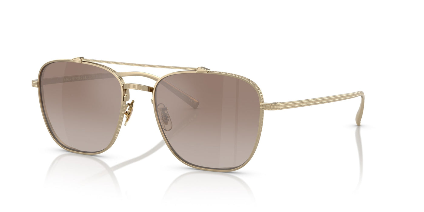 Oliver Peoples Avison OV1349ST Soft Gold/Tuscan Brown Gradient Mirror #colour_soft-gold-tuscan-brown-gradient-mirror