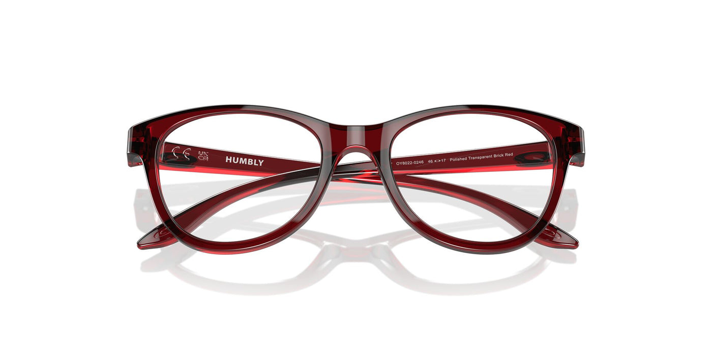 Oakley Junior Humbly OY8022 Polished Transparent Brick Red #colour_polished-transparent-brick-red