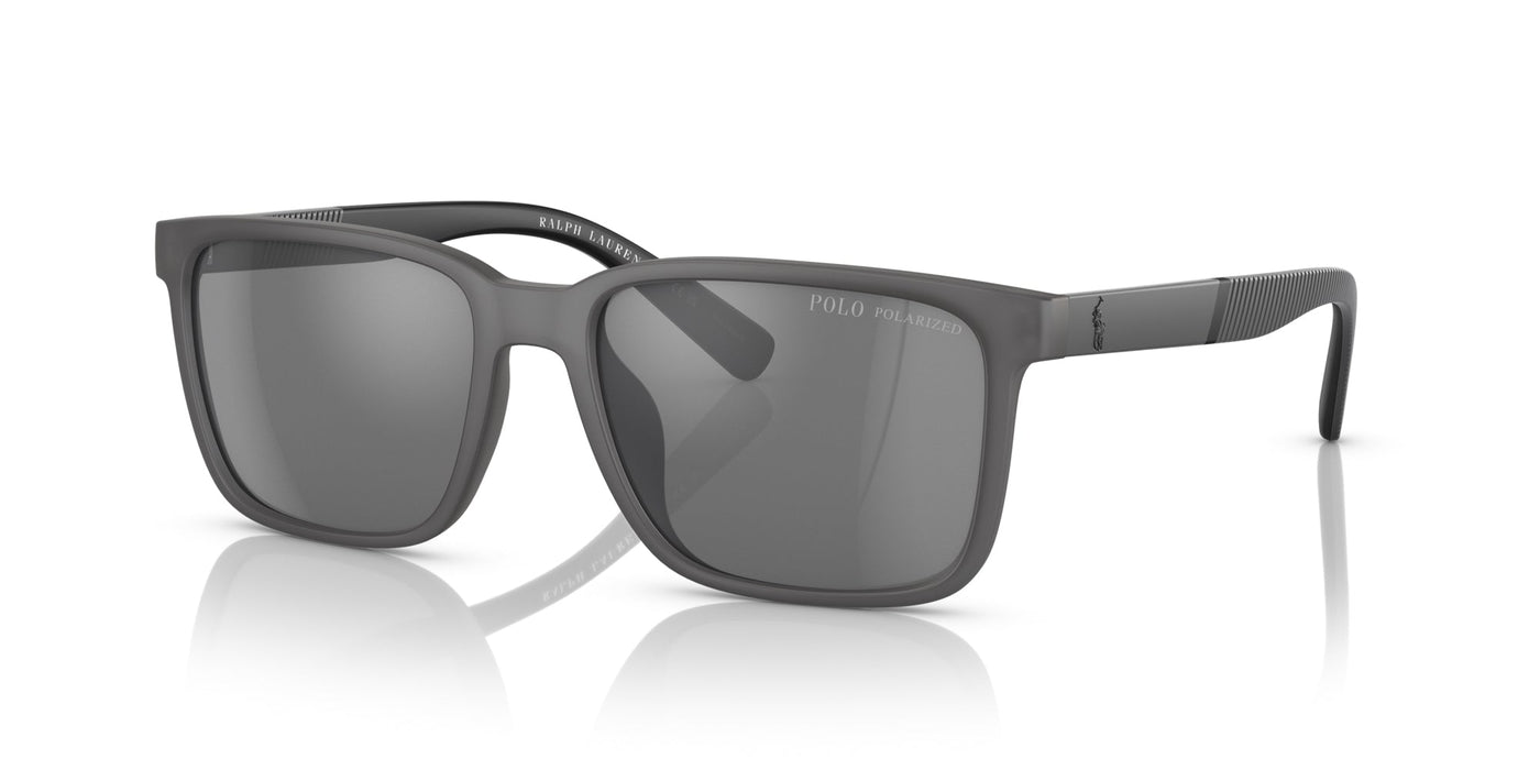 Polo Ralph Lauren PH4189U Matte Transparent Grey/Grey Silver Polarised Mirror #colour_matte-transparent-grey-grey-silver-polarised-mirror