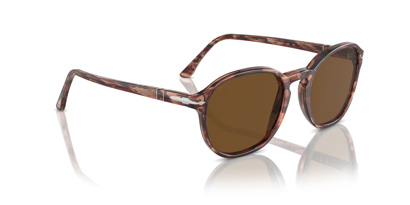 Persol PO3343S Striped Bordeaux/Brown Polarised #colour_striped-bordeaux-brown-polarised