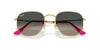 Ray-Ban Hexagonal RB3548N Arista Gold-Red/Grey Gradient #colour_arista-gold-red-grey-gradient