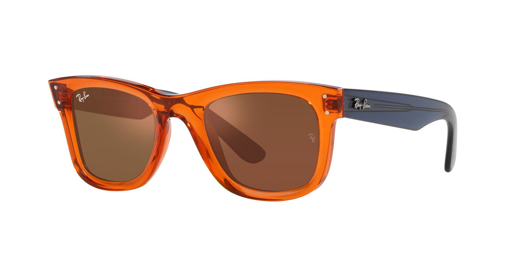 Ray-Ban Wayfarer Reverse RBR0502S Transparent Orange/Dark Grey Copper Mirror #colour_transparent-orange-dark-grey-copper-mirror