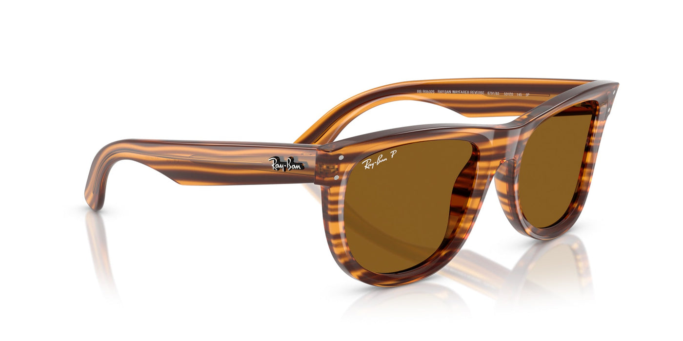 Ray-Ban Wayfarer Reverse RBR0502S Striped Havana/Dark Brown Polarised #colour_striped-havana-dark-brown-polarised