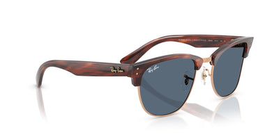 Ray-Ban Clubmaster Reverse RBR0504S Striped Havana On Rose Gold/Dark Blue #colour_striped-havana-on-rose-gold-dark-blue