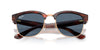 Ray-Ban Clubmaster Reverse RBR0504S Striped Havana On Rose Gold/Dark Blue #colour_striped-havana-on-rose-gold-dark-blue