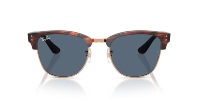 Ray-Ban Clubmaster Reverse RBR0504S Striped Havana On Rose Gold/Dark Blue #colour_striped-havana-on-rose-gold-dark-blue