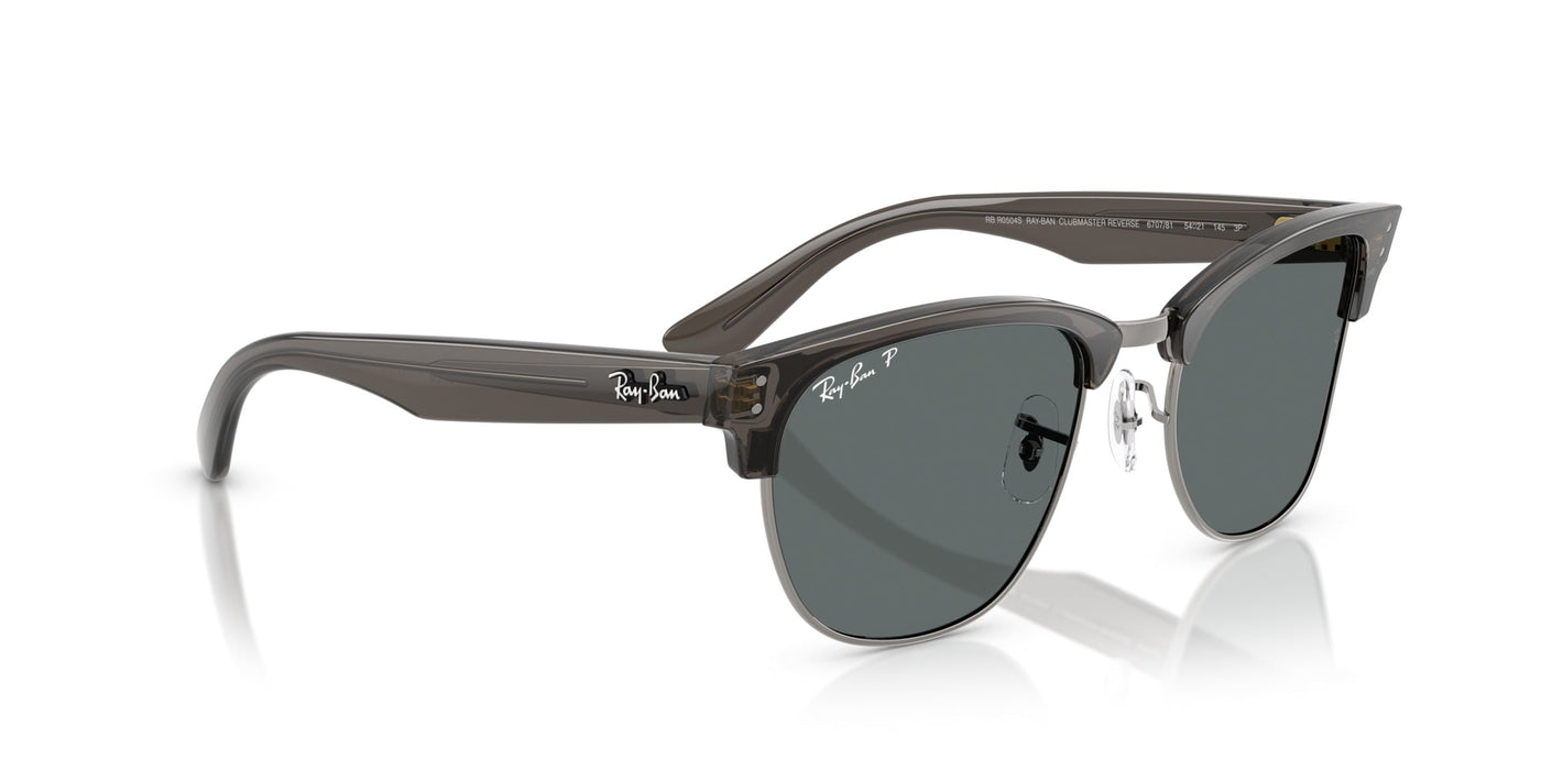 Ray-Ban Clubmaster Reverse RBR0504S Transparent Dark Grey On Gunmetal/Dark Grey Polarised #colour_transparent-dark-grey-on-gunmetal-dark-grey-polarised