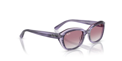 Ray-Ban Kids 0RJ9081S Striped Violet On Transparent Violet/Grey Violet Gradient #colour_striped-violet-on-transparent-violet-grey-violet-gradient