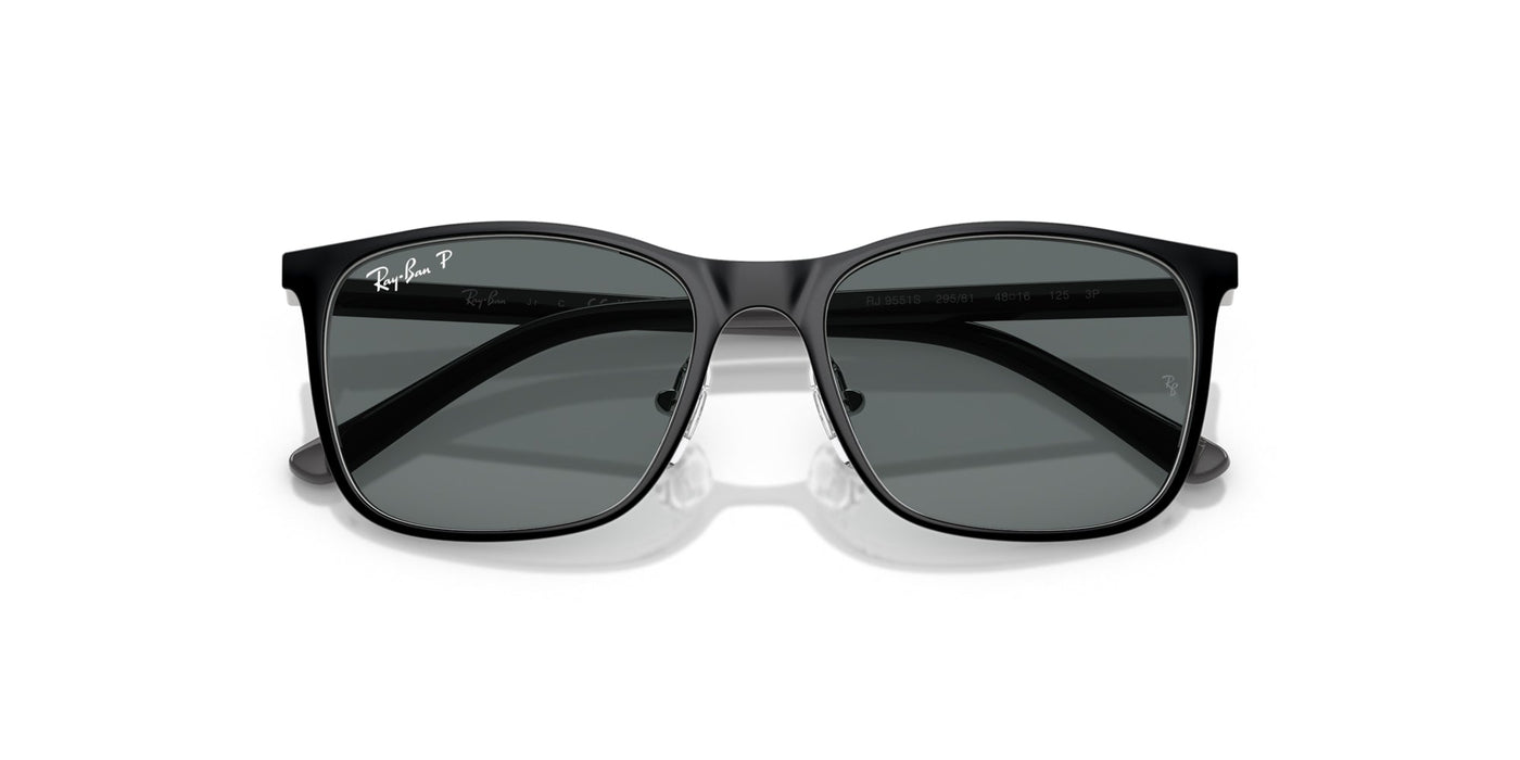 Ray-Ban Kids 0RJ9551S Black On Silver/Dark Grey #colour_black-on-silver-dark-grey