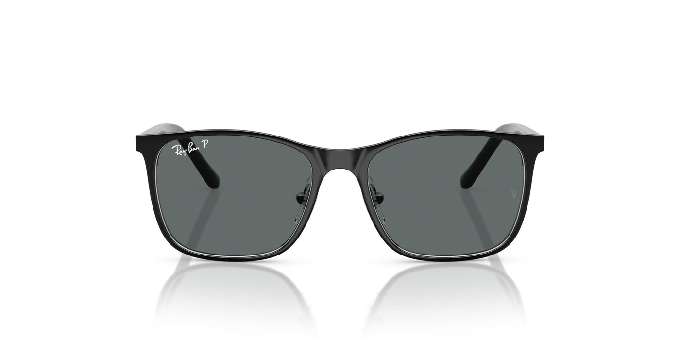 Ray-Ban Kids 0RJ9551S Black On Silver/Dark Grey #colour_black-on-silver-dark-grey