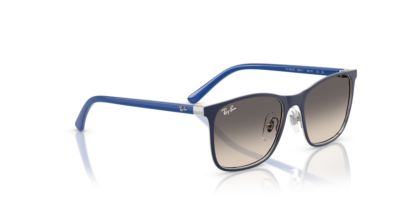 Ray-Ban Kids 0RJ9551S Blue On Silver/Grey Gradient #colour_blue-on-silver-grey-gradient