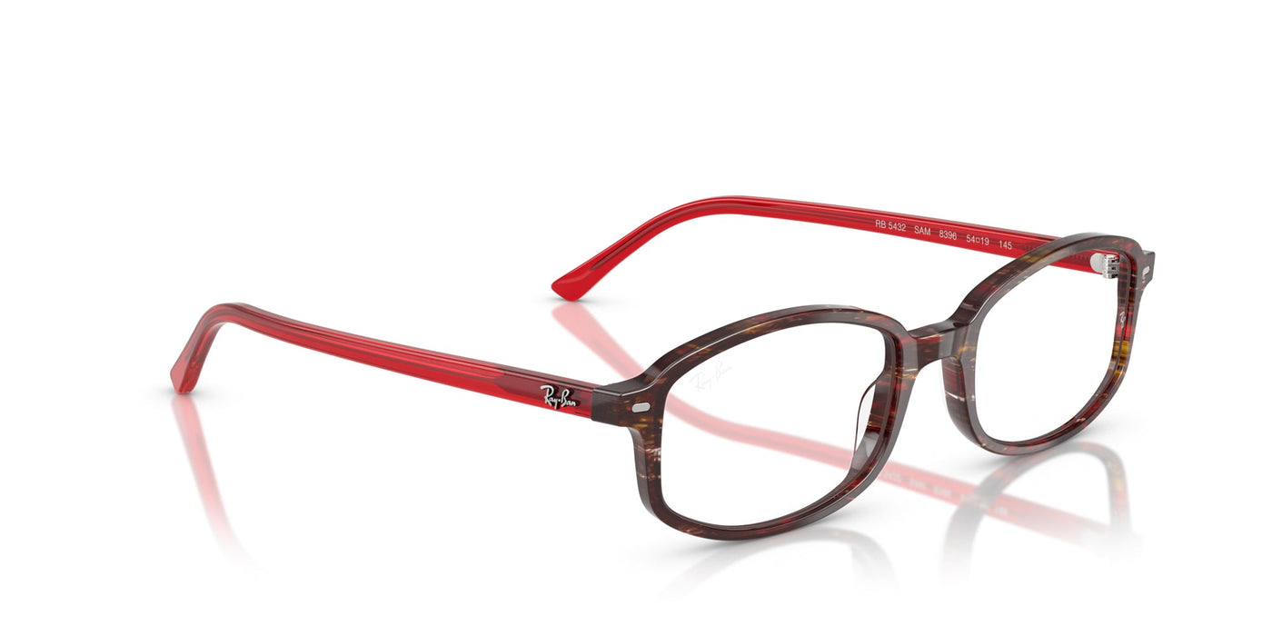 Ray-Ban Sam RB5432 Transparent Shade Fantasy Red #colour_transparent-shade-fantasy-red