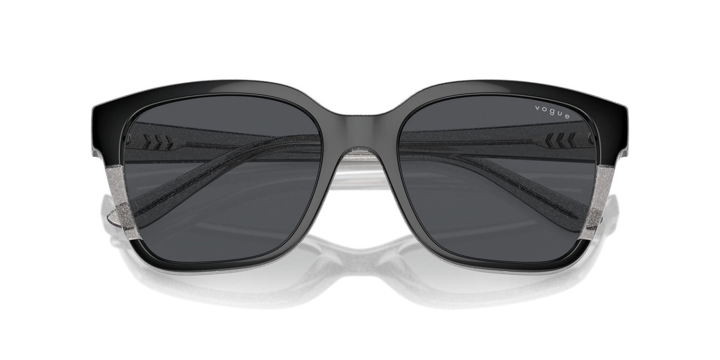 Vogue Eyewear VO5558S Black/Transparent Grey Glitter/Dark Grey #colour_black-transparent-grey-glitter-dark-grey