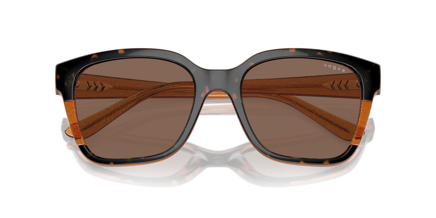 Vogue Eyewear VO5558S Havana/Transparent Brown Glitter/Dark Brown #colour_havana-transparent-brown-glitter-dark-brown