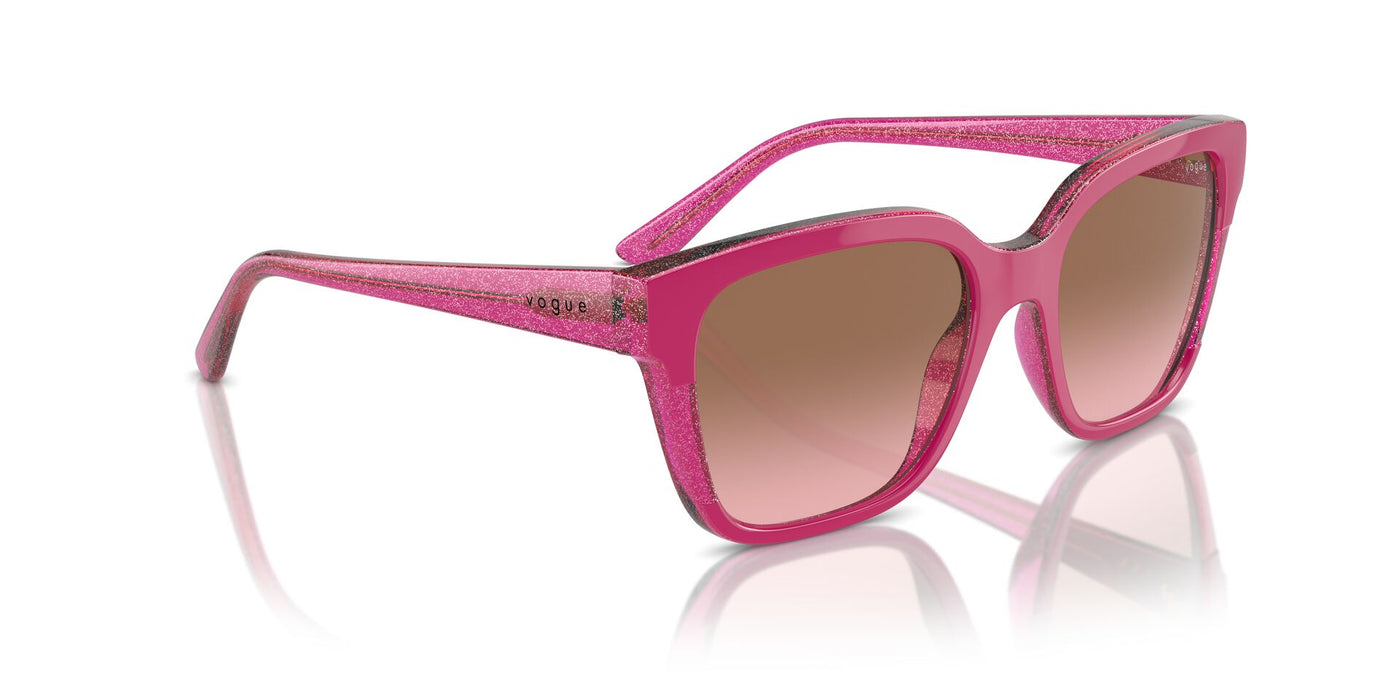 Vogue Eyewear VO5558S Cherry/Transparent Fuchsia Glitter/Pink Brown Gradient #colour_cherry-transparent-fuchsia-glitter-pink-brown-gradient