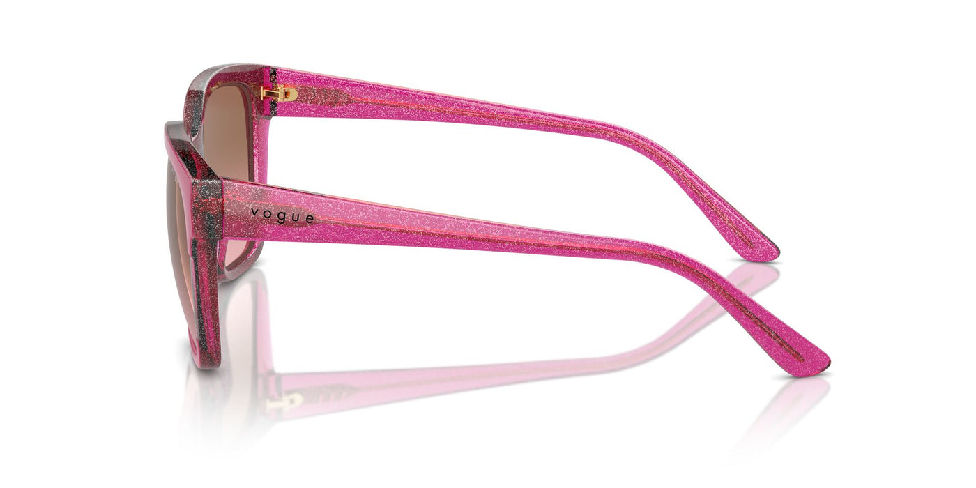 Vogue Eyewear VO5558S Cherry/Transparent Fuchsia Glitter/Pink Brown Gradient #colour_cherry-transparent-fuchsia-glitter-pink-brown-gradient