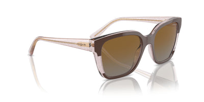 Vogue Eyewear VO5558S Brown/Transparent Rose Glitter/Grey Brown Gradient Polarised #colour_brown-transparent-rose-glitter-grey-brown-gradient-polarised