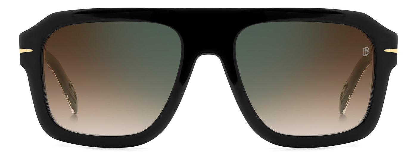 David Beckham DB7127/S Black Gold/Brown Shaded Green Mirror #colour_black-gold-brown-shaded-green-mirror