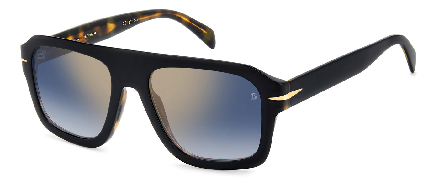 David Beckham DB7127/S Black Havana/Blue Shaded Gold Mirror #colour_black-havana-blue-shaded-gold-mirror