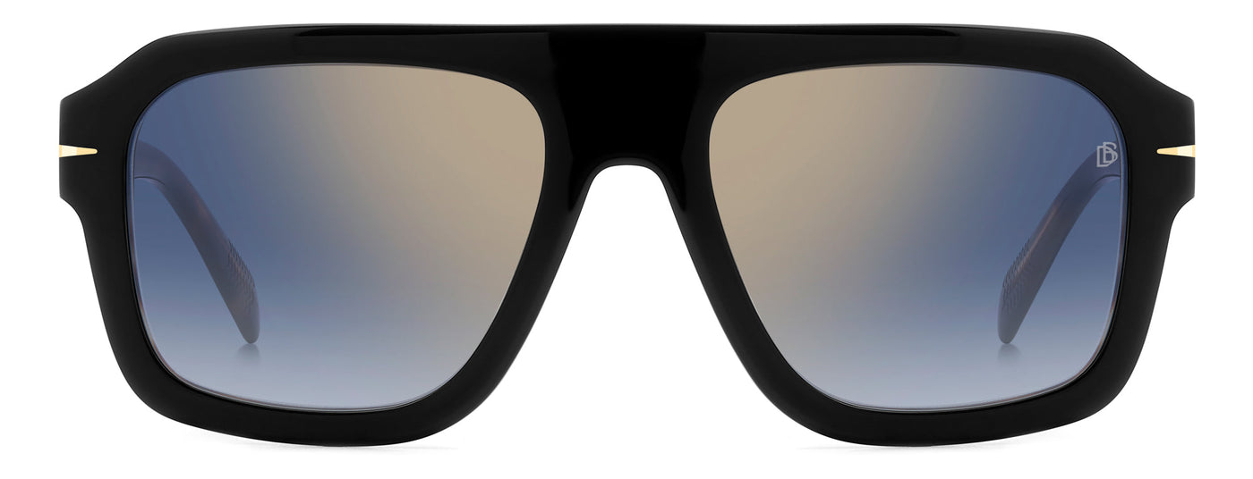 David Beckham DB7127/S Black Havana/Blue Shaded Gold Mirror #colour_black-havana-blue-shaded-gold-mirror