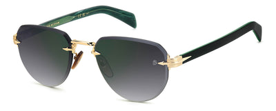 David Beckham DB7144/S Gold/Grey Shaded Green Gradient Mirror #colour_gold-grey-shaded-green-gradient-mirror