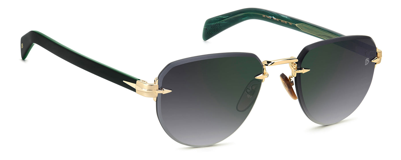 David Beckham DB7144/S Gold/Grey Shaded Green Gradient Mirror #colour_gold-grey-shaded-green-gradient-mirror