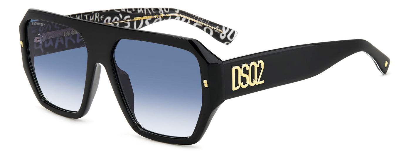 DSQUARED2 D2 0128/S Black Pattern White/Blue Gradient #colour_black-pattern-white-blue-gradient