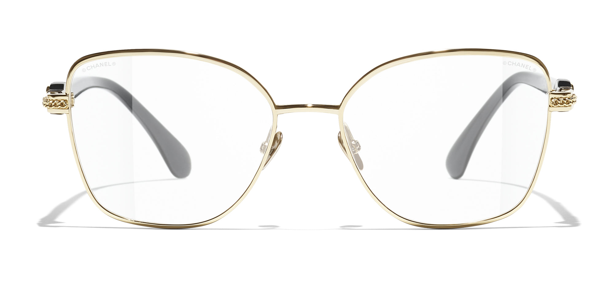 Chanel gold hot sale frame glasses