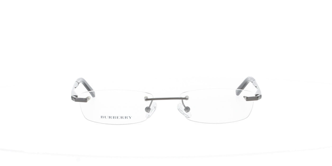 Shiny Gunmetal Burberry Rimless Frame