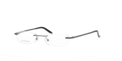 Shiny Gunmetal Burberry Rimless Frame