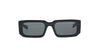 Rectangular Polished Black Prada Sunglasses