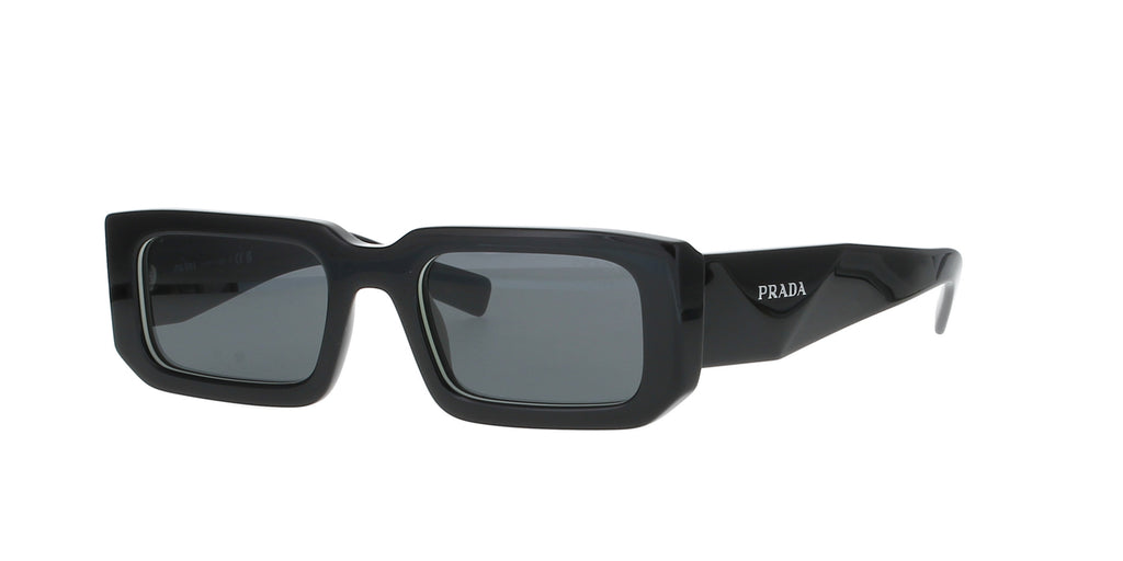 Rectangular Polished Black Prada Sunglasses