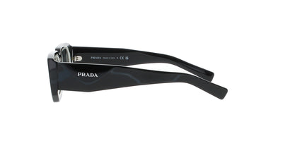 Rectangular Polished Black Prada Sunglasses