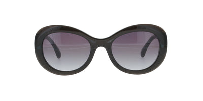 Black Iridescent Oval Chanel Sunglasses