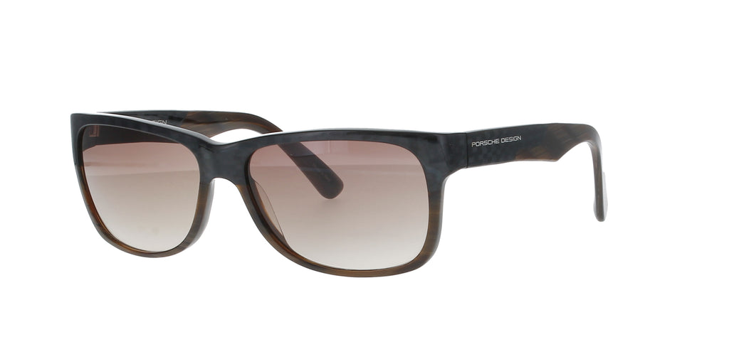 Brown Striped Rectangle Porsche Design Sunglasses