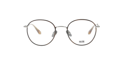 Brown havana and Silver Round Metal Kaleos Frame