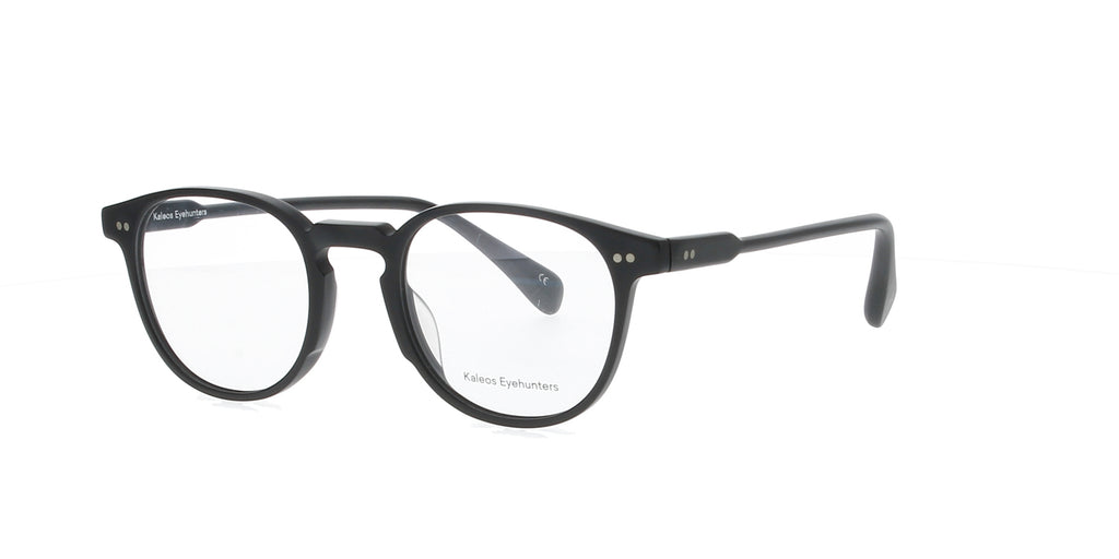 Round Matt Black Kaleos Frame with Sunglass Clip-on