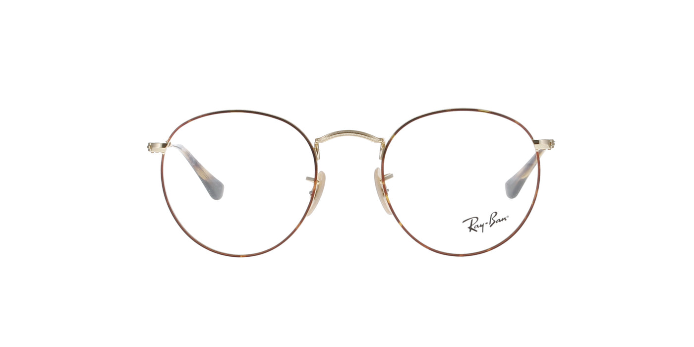 Havana on Gold Round Metal Rayban Frame